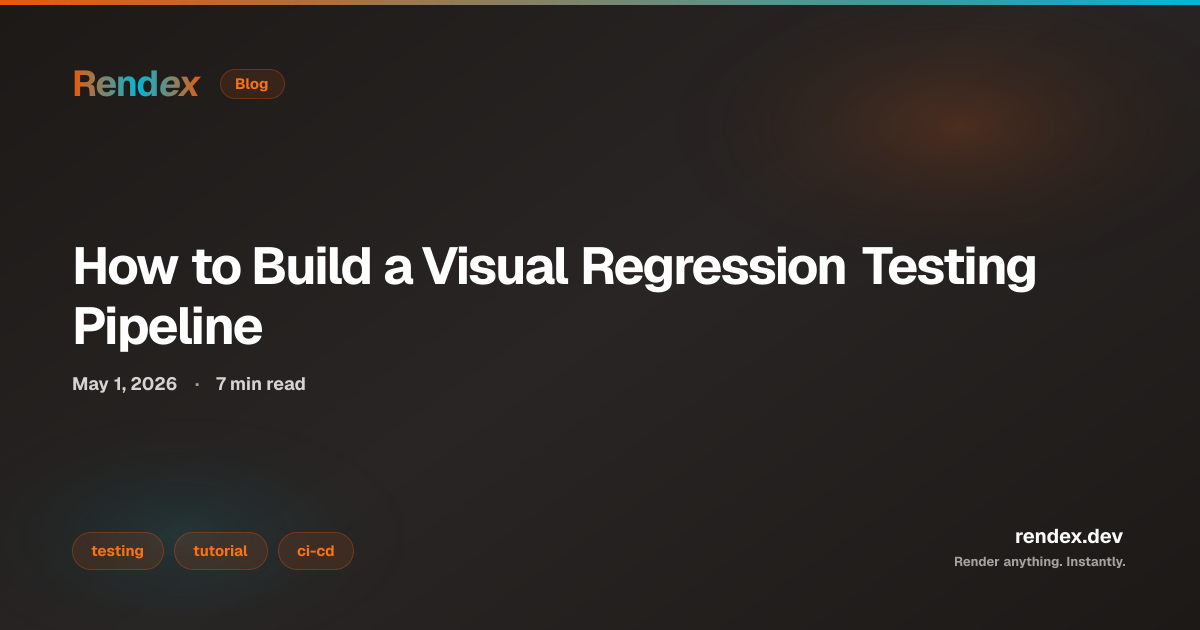 Rendex Panel How to Build a Visual Regression Testing Pipeline | Rendex