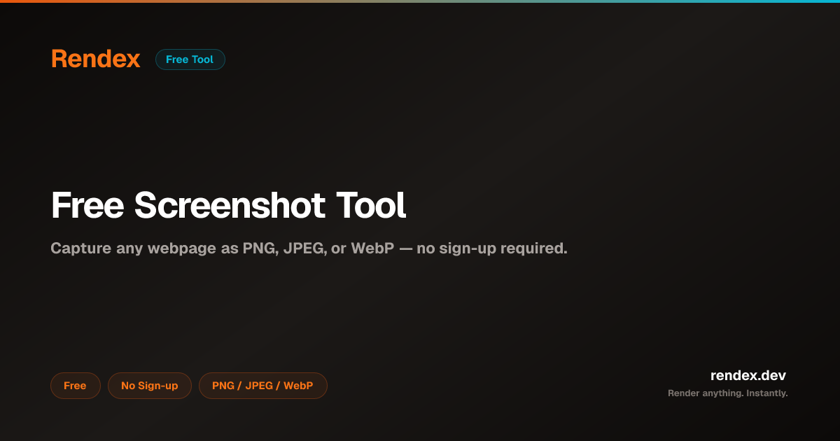 Free Website Screenshot Tool — Capture Any Webpage | Rendex