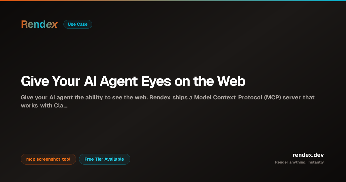 MCP Screenshot Tool for AI Agents — Rendex | Rendex